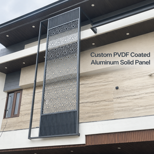Panel de aluminio tallado a medida con acabado PVDF y recorte hueco para revestimiento de fachadas de edificios residenciales. - Product Image 1