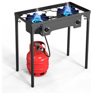 Parrilla <span class=keywords><strong>de</strong></span> <span class=keywords><strong>Gas</strong></span> Propano para Exteriores <span class=keywords><strong>de</strong></span> Hierro Fundido Resistente con Dos Quemadores para Uso Doméstico; Presenta un Diseño Plegable y es Fácil <span class=keywords><strong>de</strong></span> Montar - Product Image 1