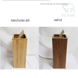 Cubo de Basura de Lujo para Cocina, Oficina, Hogar, Reciclaje, Organizador de Basura, Cubo de Basura de Madera de Nogal con Tapa Reversible - Product Image 4