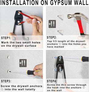Steel Garage <strong>Storage</strong> <strong>Hooks</strong> - 16 Pack Anti-Slip Coating, Heavy Duty Wall Mount <strong>Hooks</strong> for Hanging Bike, <strong>Ladder</strong>, Garden Tools - Product Image 4