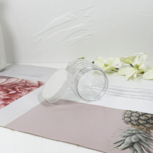 Pot cosmétique PET de vente chaude 50g 80g 100g 150g 200g 250g 4oz 8Oz gommage corporel transparent avec couvercle rose - Product Image 3