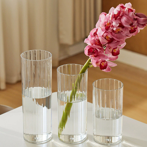 <span class=keywords><strong>Vase</strong></span> à <span class=keywords><strong>fleurs</strong></span> moderne en plastique <span class=keywords><strong>transparent</strong></span> à nervures, <span class=keywords><strong>vase</strong></span> décoratif <span class=keywords><strong>transparent</strong></span> pour la décoration de la maison, de la table de mariage - Product Image 5