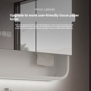 Thông Minh Tùy Chỉnh Rắn Gỗ Phòng Tắm Gương Tủ Tròn Góc Mới Treo Tường Gương Hộp Riêng Biệt Tắm Gương - Product Image 5