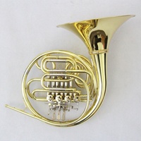 Hot Sale High Grade Professional Cheap Woodwind Wind Instrument Gold Lacquered 4-Key Double Separated Bell F/Bb Tone French Horn