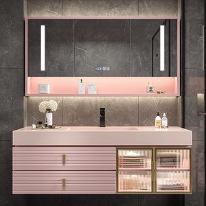 Modern bathroom cabinet combination <b>oak</b> simple <b>light</b> luxury washbasin bathroom smart washbasin cabinet - Product Image 1