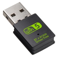 Adaptador WiFi USB Externo de Doble Banda RTL8821CU de 600Mbps con Antena de 2dBi, Tarjeta de Red Inalámbrica Multi-OS sin Controlador para Laptop
