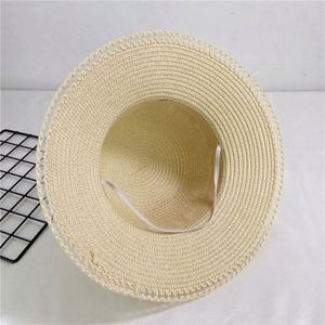 Chapeau de paille à fleurs en dentelle pour femme, grand bord, chapeau de plage et de bord de mer, chapeau de soleil, en gros, en stock - Product Image 6