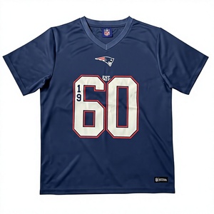T-shirt de football en maille à col en V pour hommes, respirant, à manches courtes, imprimé, pour équipe sportive - Product Image 1