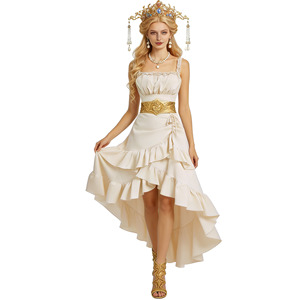Robe de bal vintage en satin à taille empire, sans bretelles, asymétrique, pour soirée et club, pour femme - Product Image 2