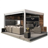 Pergola Bioclimatique Motorisée en Aluminium Écologique Personnalisée 3x3 3x4 pour Balcon, Jardin, Auvent, Gazebo à Lames Orientables