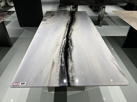 Nouvelles pieds de table à manger modernes de luxe en acier inoxydable poli avec support en granit et marbre pour meubles de maison