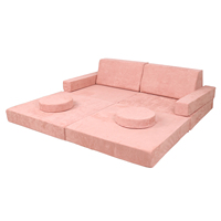 Lot de 10 canapés modulaires en tissu pour enfants OEM/ODM, ensemble de canapés sectionnels pour bébés et enfants, mobilier de maison pliable avec ressorts