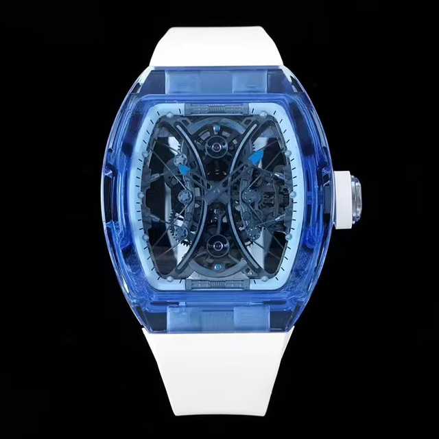 Luxury Sapphire Crystal Case Hollow Tourbillon Automatic Mechanical Watch Power Reserve High Quality Sport Style Limited Edition