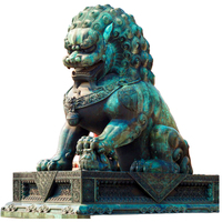 Statues en marbre grandeur nature de jardin extérieur, sculptures en pierre de conception moderne fabriquées à la main de haute qualité de lions chinois