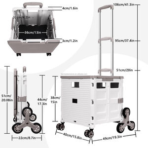 <span class=keywords><strong>Carrello</strong></span> spesa pieghevole multifunzionale per scale, contenitore portatile <span class=keywords><strong>con</strong></span> <span class=keywords><strong>ruote</strong></span>, costruzione in plastica resistente e durevole - Product Image 6