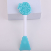 Brosse nettoyante exfoliante en silicone à long manche, élimine les cellules mortes accumulées, lisse la texture rugueuse et terne du visage