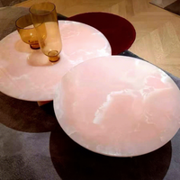 Grande dalle de marbre naturel rose poli moderne pour mur de salle à manger de villa, plateau de table basse, évier de salle de bain, îlot, carrelage