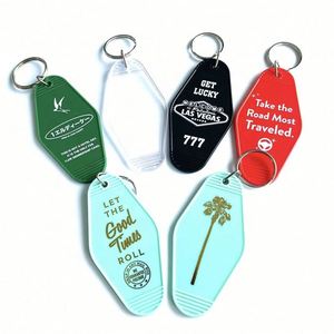 Design Wholesale Custom logo Motel Keychains Printed Plastic Vintage Motel Keychains - Product Image 3