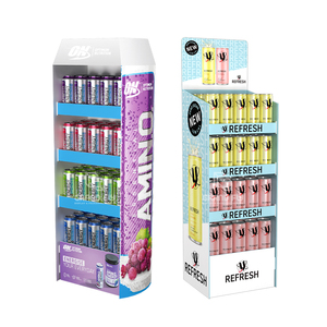Espositore a forma personalizzata in cartone a <span class=keywords><strong>3</strong></span> livelli espositore da pavimento per bevande funzionali in cartone stampato Monster Energy Drink - Product Image 3