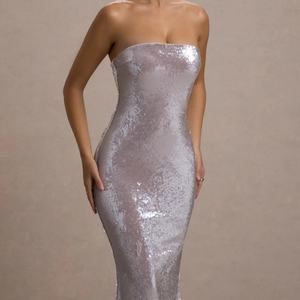 Nouvelle Robe de Soirée OEM Chic à Paillettes Unies, Écologique avec Ceintures pour Fête de Noël - Product Image 4