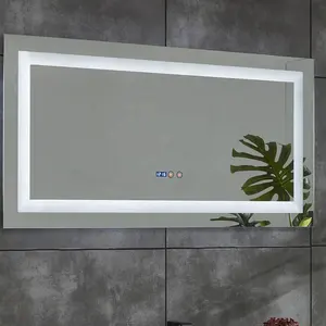 Specchio da bagno moderno per montaggio a parete dell'hotel con luci a led specchio led antiappannamento IP65