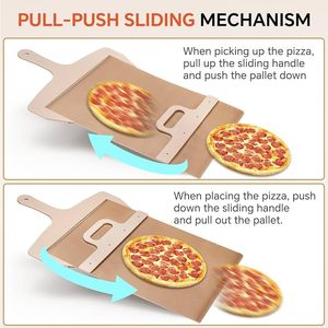 Pala para Pizza Grande, Antiadherente, Antideslizante, con Mango de Madera, Rectangular, Solo Limpieza a Mano, Uso en Interiores y Exteriores, Apta para Horno - Product Image 3