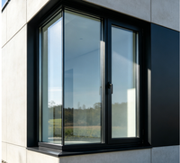 Ventana Abatible de Aluminio con Rotura de Puente Térmico de Alta Calidad y Ahorro Energético, Doble Acristalamiento Low-E, Marco Negro, Aislamiento Acústico