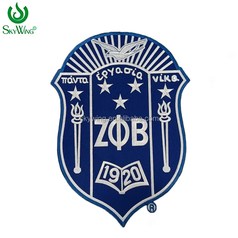 13 Inch Groot Formaat Zeta Phi Beta Studentenvereniging Crest Schild Griekse Letters Borduurjack En Hoodie Oversized Ijzer Op Patches