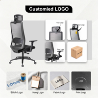 Chaise de bureau ergonomique moderne pivotante à dossier haut en maille confortable pour le personnel, avec repose-tête réglable et design respirant