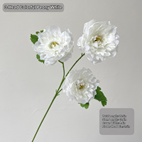 Pivoine Artificielle HGA à 3 Têtes, Fleur en Soie Synthétique Bleue, Rouge, Jaune pour Décoration de Salon, Centre de Table, Fournisseur en Gros