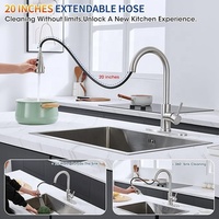 Robinet de cuisine commercial populaire à douchette extractible, monocommande, en acier inoxydable, Grifos De Cocina Modernos