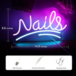 Nail salon neon <b>LED</b> indoor decorative light bedroom nail salon shop entrance sign street indicator light luminous <b>letters</b> 5V 12V - Product Image 2