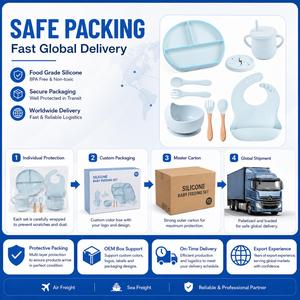 Ensemble de fournitures d'alimentation pour bébé LA Premium, bol à ventouse en silicone pour l'apprentissage de la diversification alimentaire, bavoir à motif de dessin animé, utilisation domestique, certifié sûr, Bul - Product Image 5