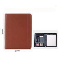 Carpeta con cremallera A4 con logotipo personalizado, carpeta de administrador de unidad flash USB de cuero PU para oficina de negocios