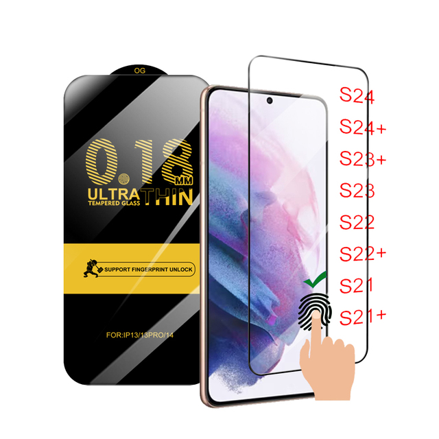 Support Fingerprint Unlock Glass Screen Protector 9H for Samsung Galaxy S23  S24  S25 Ultra Tempered Glass Screen Protector