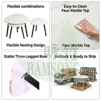 Ensemble de tables basses gigognes, plateau en faux marbre résistant à l'eau, style simple et luxueux, tables basses d'appoint empilables pour salon