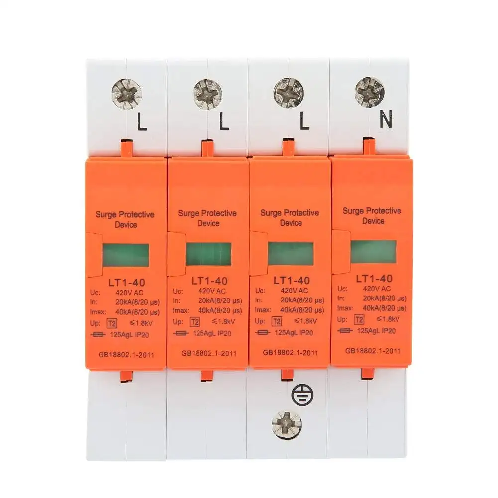 Dispositivo di protezione a 4 poli AC 420V per la casa dispositivo di arresto a bassa tensione DIN Rail dispositivo di protezione per la protezione contro i fulmini