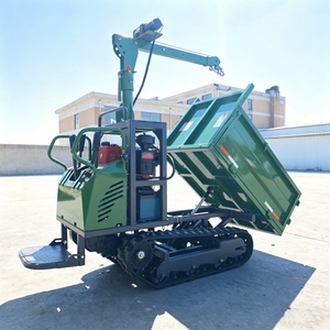 Dumper sur chenilles de haute qualité 1 tonne, moteur 192, 5 vitesses standard avec grue et pompe hydraulique pour une efficacité de construction accrue - Product Image 4