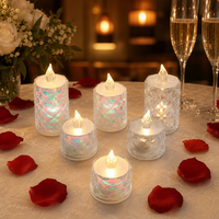Mini Bougies LED Créatives en Forme de Rose, Lumières Nocturnes en Plastique, Décorations et Lumières d'Ambiance pour Noël et Anniversaire