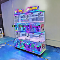 Machine à griffes commerciale à monnayeur, double armoire côte à côte, boutons de contrôle multiples, machine de jeu d'arcade intérieure FEC