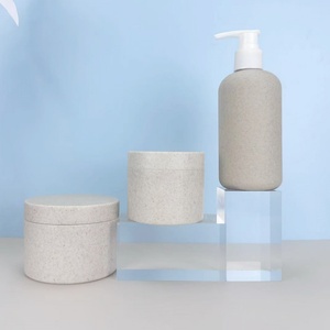 Envases de Plástico Biodegradable de Paja de Trigo para Hotel y Hogar, Botella y Tarro con Bomba para Champú y Cosméticos, 200ml 250ml, OEM - Product Image 3