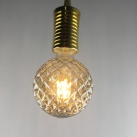 Edison-Ampoule Globe G95 Ananas couleur fumée 4W 220-240V E27 Vintage Ampoule écureuil Filament lumière décorative