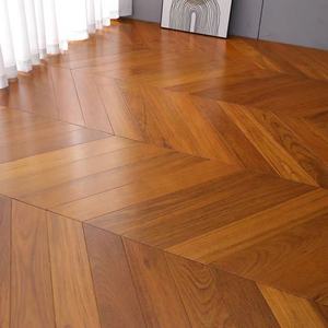 กันชื้นพื้นไม้ปาร์เก้45องศาพื้นไม้ก้างปลาเต้นระบำไม้แข็งพื้นไม้เบิร์มาไม้สักลายบั้ง - Product Image 3