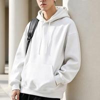 Hoodie personnalisé avec logo, coupe ample et courte, en tissu épais pour l'hiver, en stock