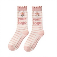 Chaussettes de Pilates antidérapantes rayées en tricot pour jeunes, respirantes, antibactériennes, pour entraînement sur Reformer, en matière douce pour la peau