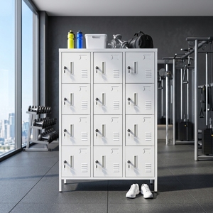 <span class=keywords><strong>Casier</strong></span> métallique <span class=keywords><strong>blanc</strong></span> à 12 portes grande capacité, <span class=keywords><strong>armoire</strong></span> de rangement en acier pour employés, pour supermarché et salle de sport - Product Image 1