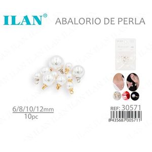 Ciondolo Charm Perla Ilan 6/8/10/12mm 10pz Accessorio Adesivo per Gioielli - Product Image 3