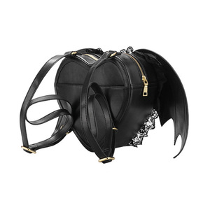 Mochila personalizada <span class=keywords><strong>de</strong></span> fábrica para mujer, diseño <span class=keywords><strong>de</strong></span> Ángel negro, corazón, Ita, decoración elegante <span class=keywords><strong>de</strong></span> encaje, mochila con alas <span class=keywords><strong>de</strong></span> murciélago - Product Image 6