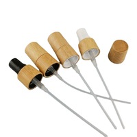 15Ml 20Ml Cosmetische Essentiële Olie Glazen Druppelflesjes met Drukdruppelaar Mini Serum Monsters Bamboe Spraypompdopjes Spraypomp