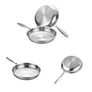 Casseroles et poêles modernes en acier inoxydable compatibles induction et gaz, revêtement métallique arc-en-ciel - Product Image 5